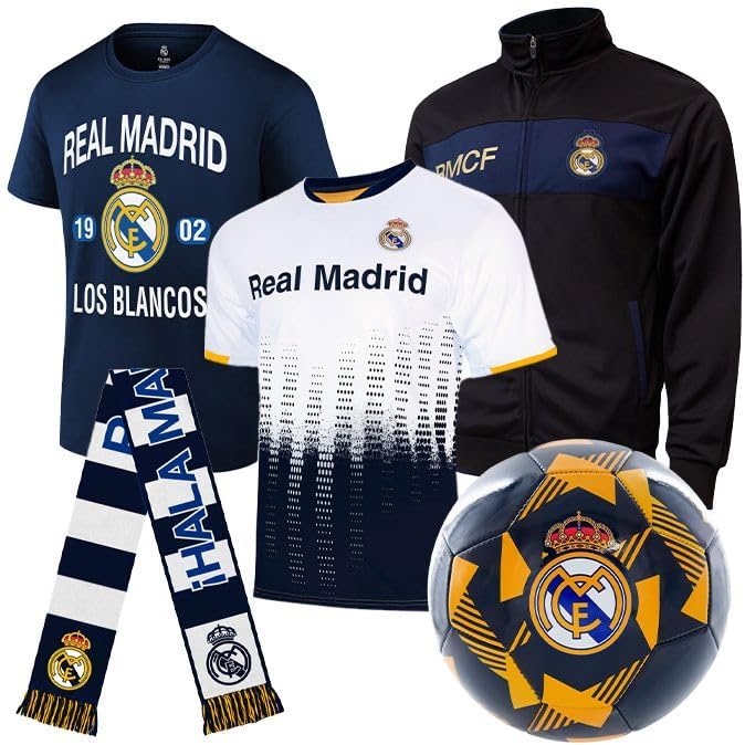 Icon Sports Officially Licensed Real Madrid Ultimate Fan Pack, 5-Piece Soccer Set