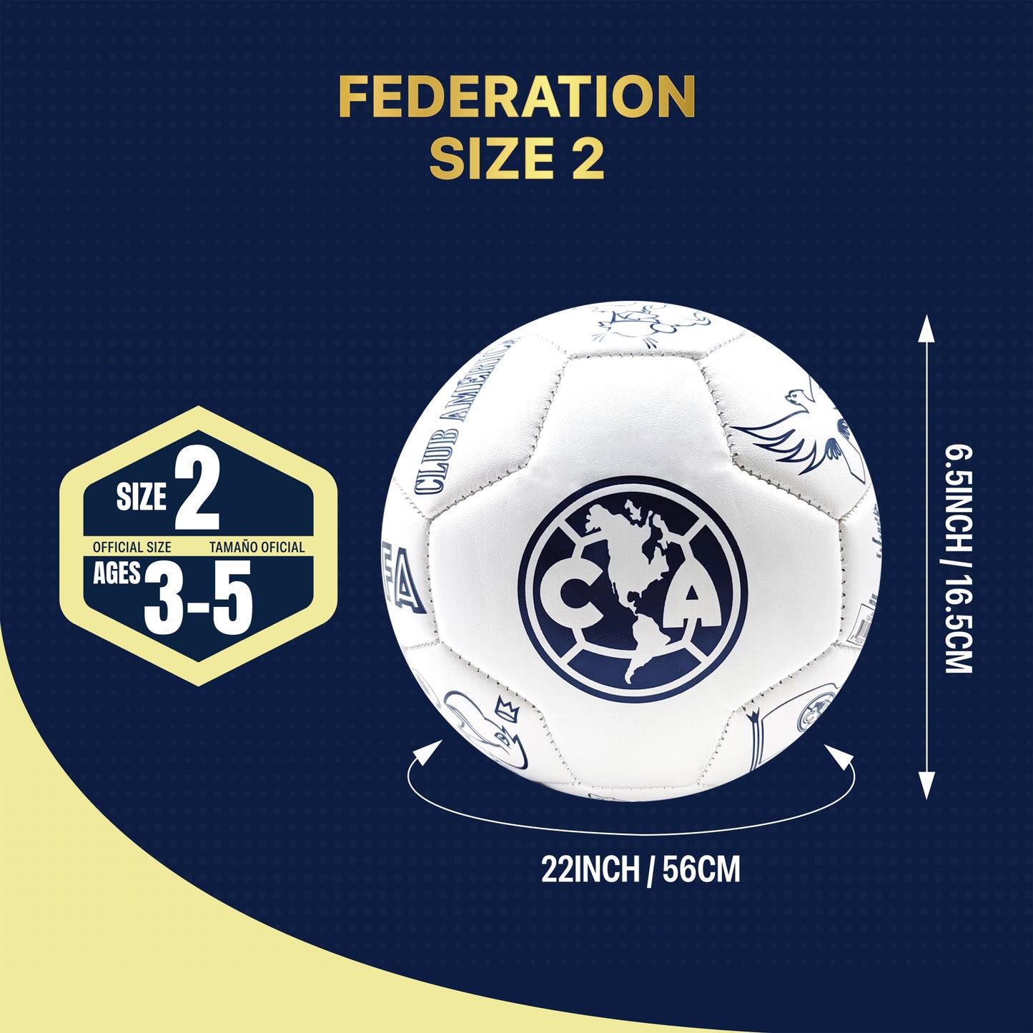 Club América Soccer Ball - CA100BL-W2