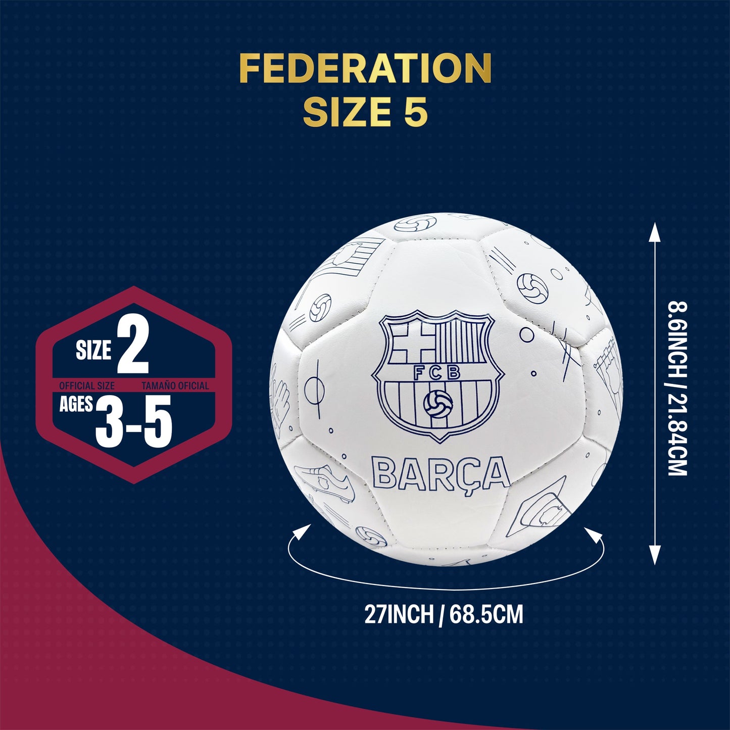 FC Barcelona Soccer Ball - FCB100BL-W2