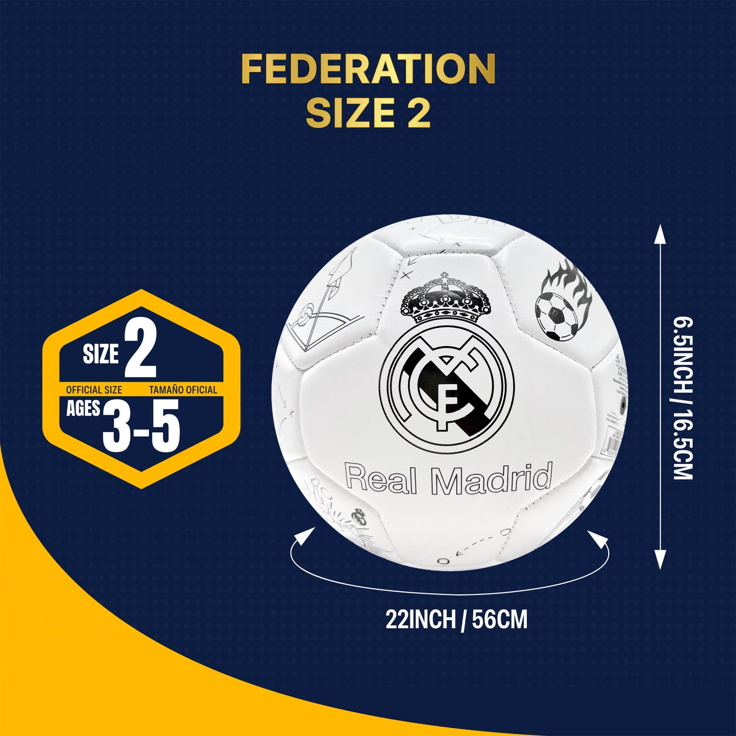 Real Madrid CF Coloring Soccer Ball - RM100BL