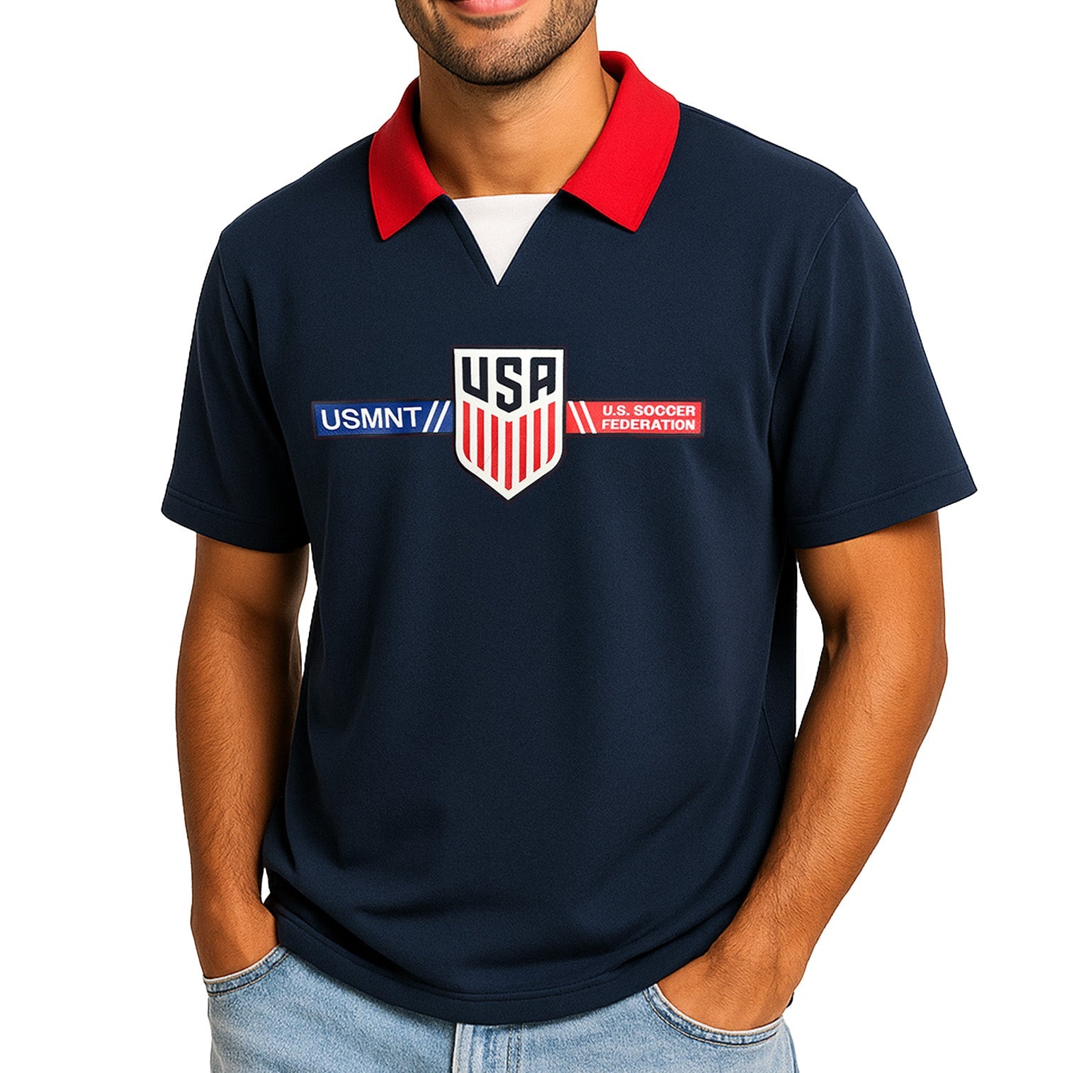 USA Soccer Game Day Shirt - Navy & Red