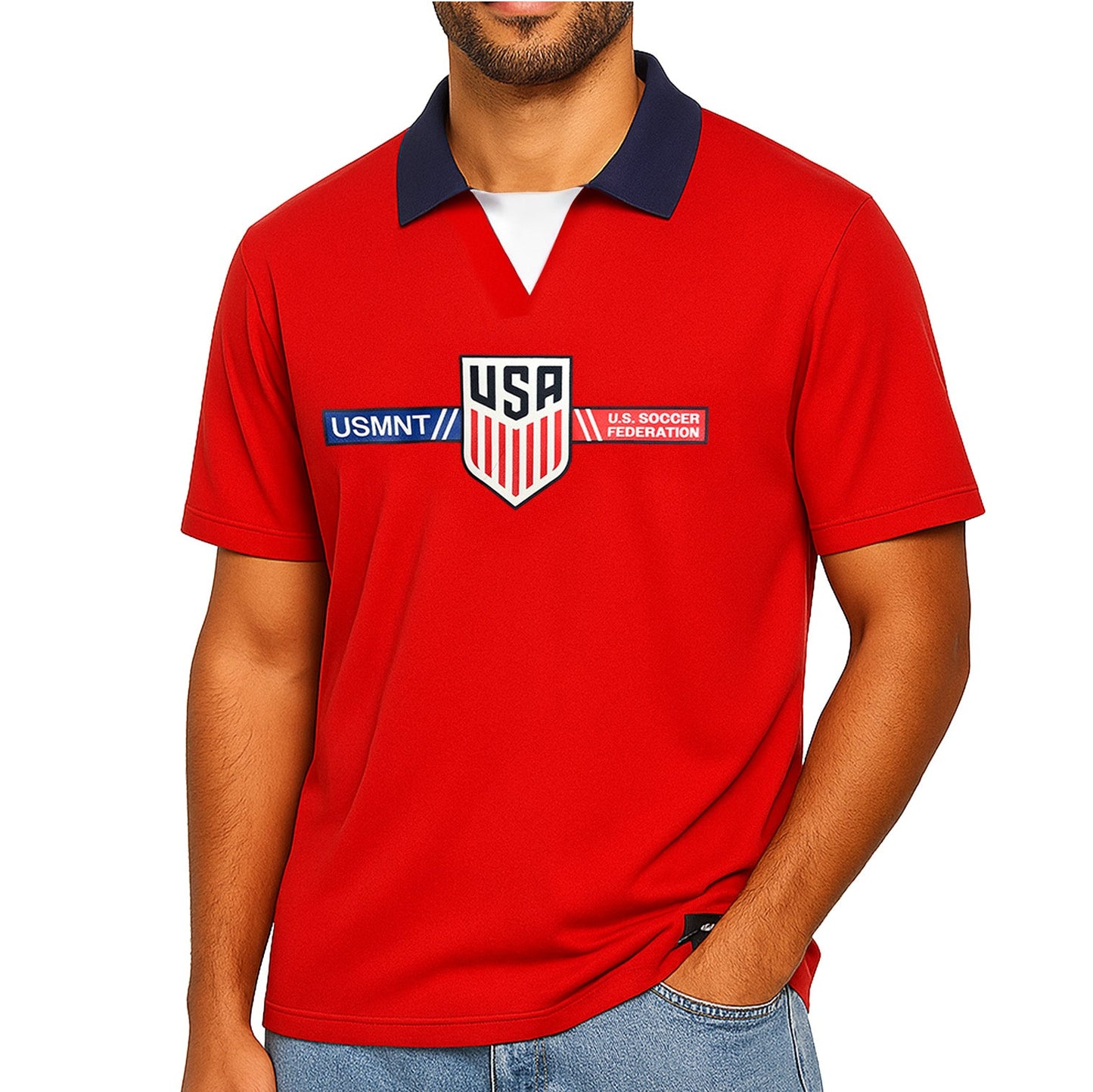 USA Soccer Game Day Shirt - Navy & Red image 2